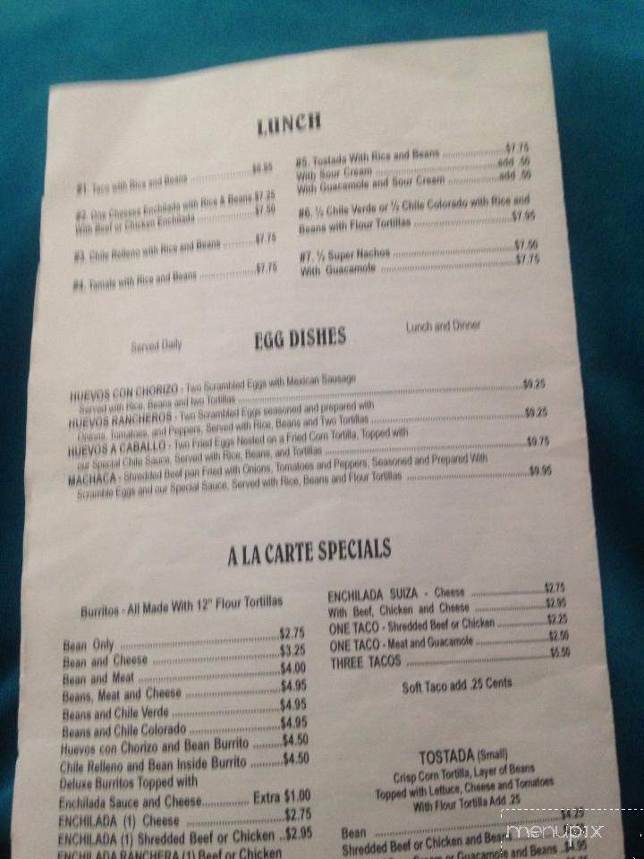 Su Casita Mexican Restaurant - Waterford, CA menu_pic