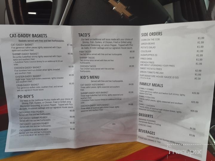 Cat Daddy's Kitchen - Crosby, TX menu_pic