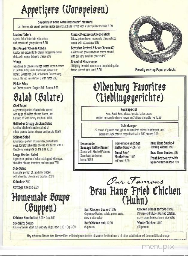 Brau Haus - Oldenburg, IN menu_pic