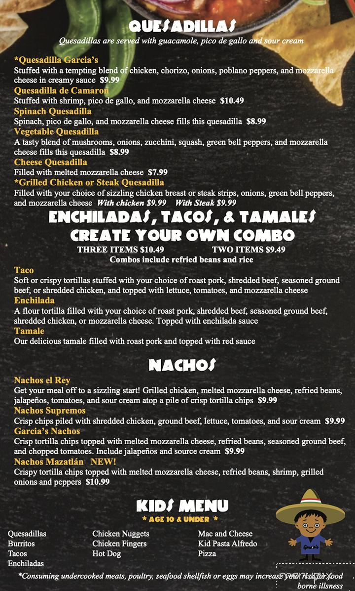 Garcia's Restaurant - Campbellsville, KY menu_pic