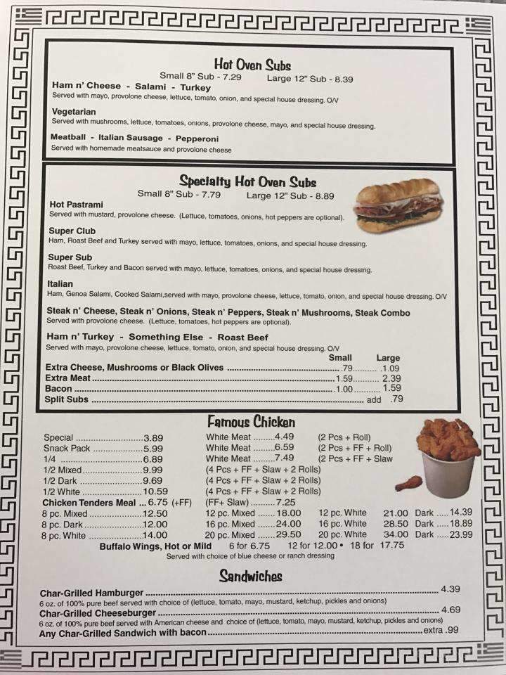 Famous Subs & Pizza - Southport, NC menu_pic