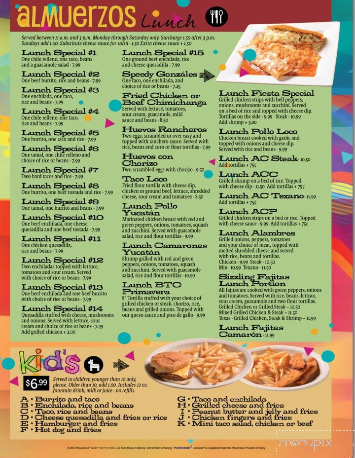 Fiesta Mexicana - Benson, NC menu_pic