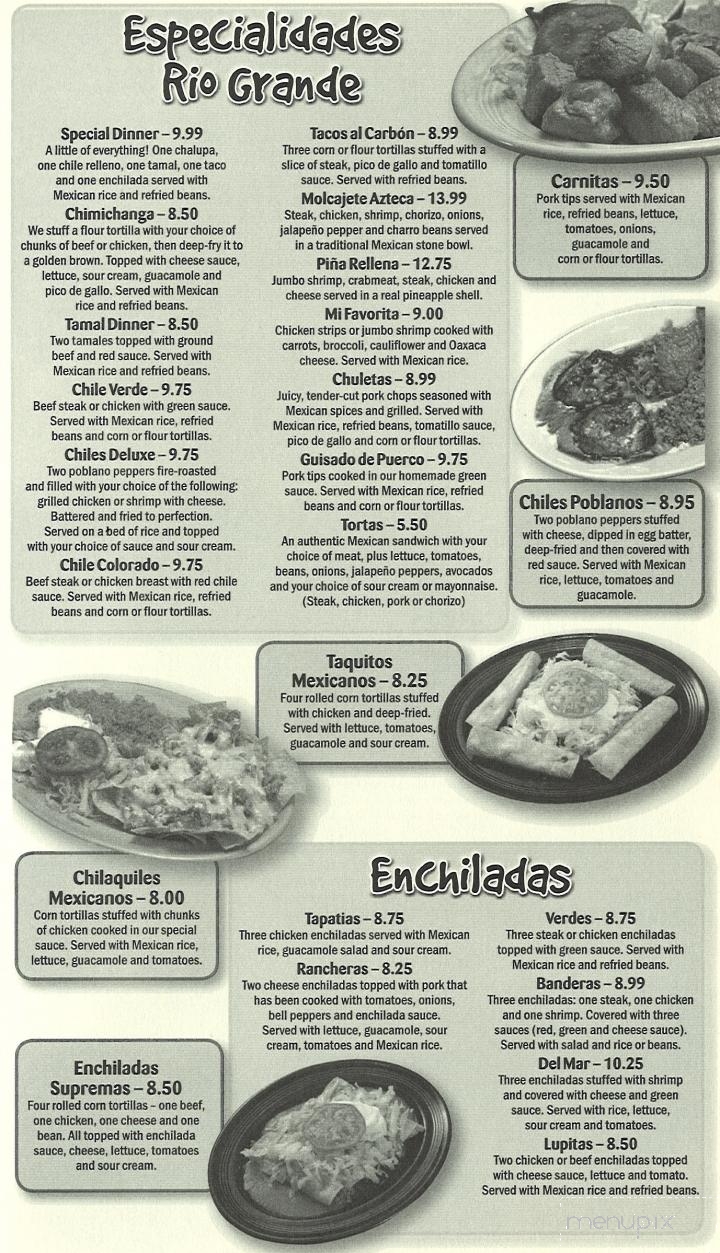 Rio Grande Mexican Restaurante - Mayfield, KY menu_pic