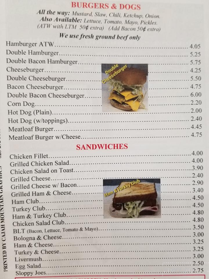 Yellow Submarine Restaurant - Hudson, NC menu_pic