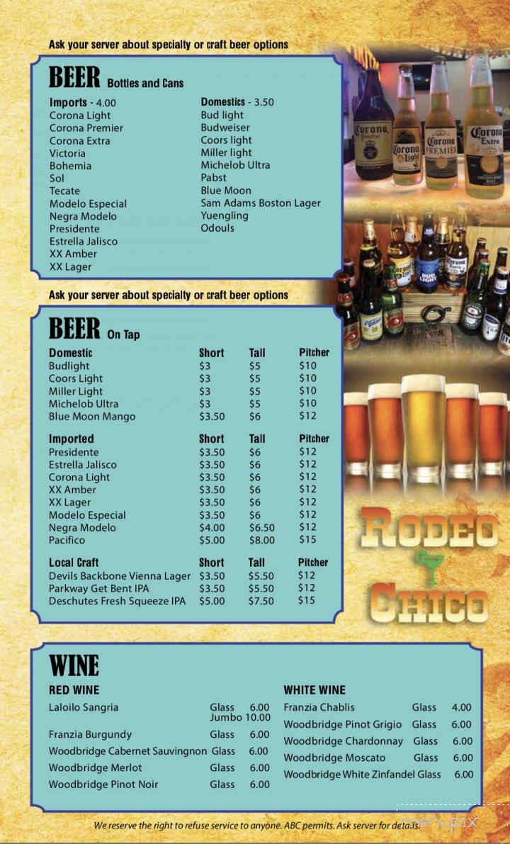Rodeo Chico - Daleville, VA menu_pic