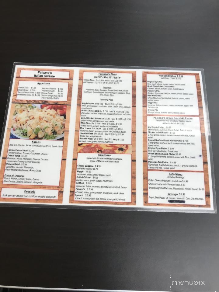 Paisano's Pizzeria - Dunn, NC menu_pic