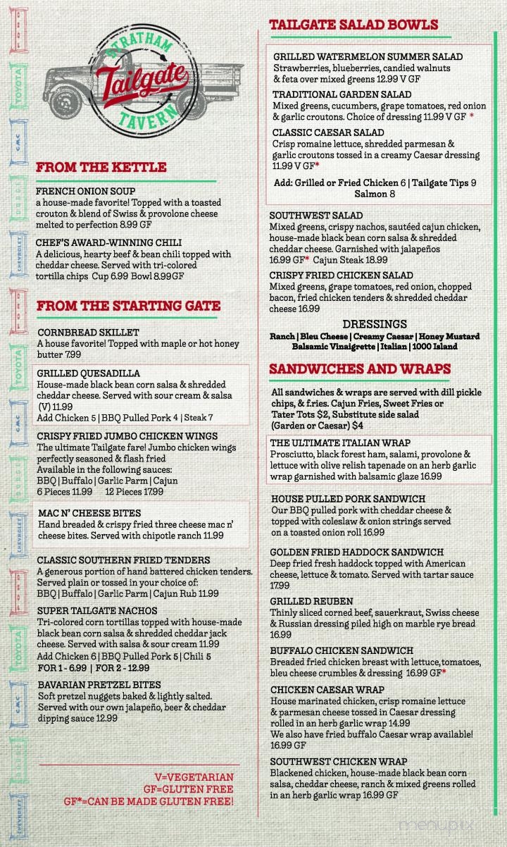 Tailgate Tavern - Stratham, NH menu_pic