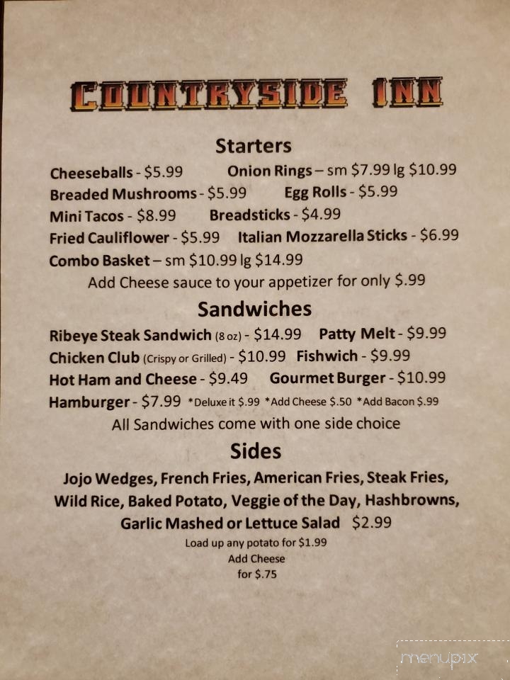 Countryside Inn Steakhouse - Adrian, MN menu_pic
