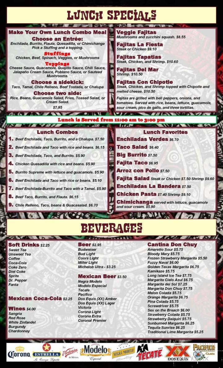 La Fiesta Brava Mexican Restaurant - West Point, MS menu_pic
