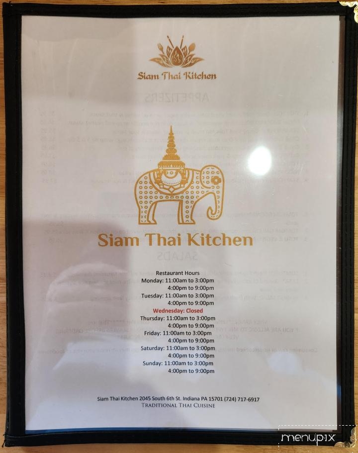 Siam Thai Kitchen - Indiana, PA menu_pic