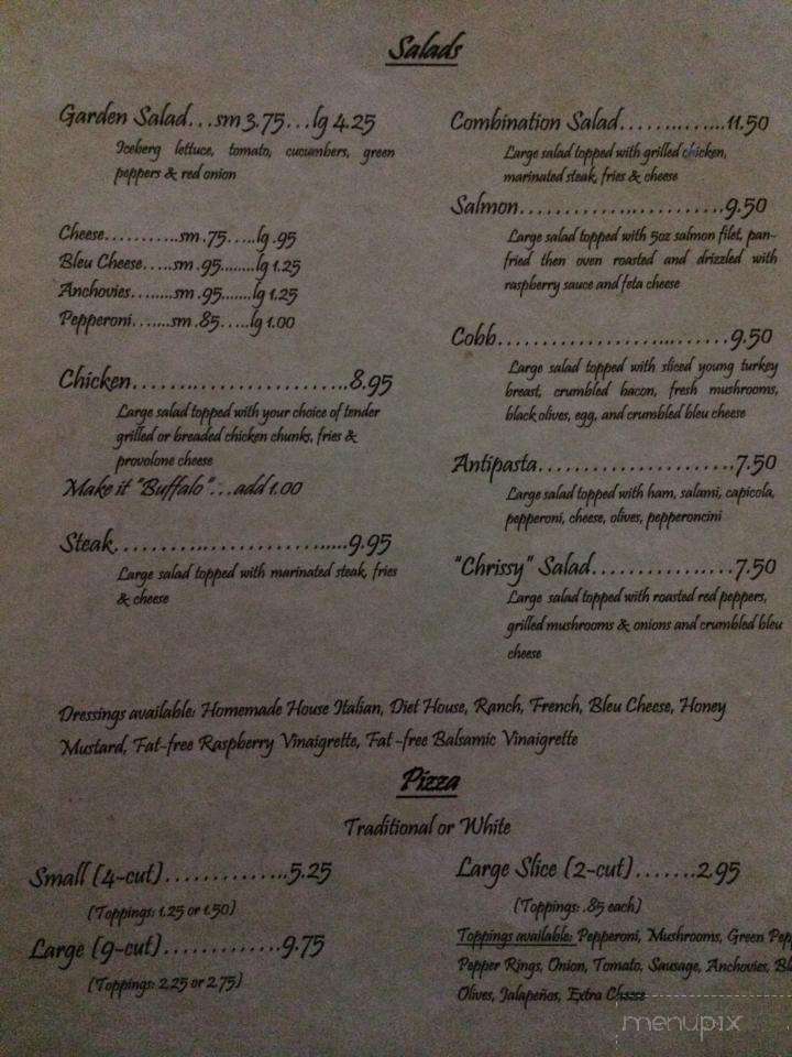 Baker's Pub - Charleroi, PA menu_pic