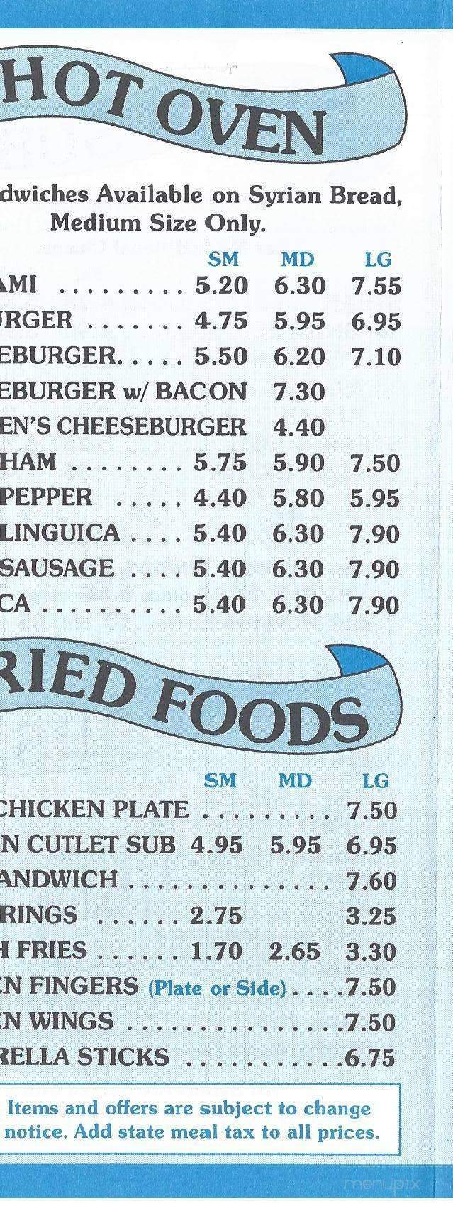 Rico's Subs & Pizza - North Attleboro, MA menu_pic