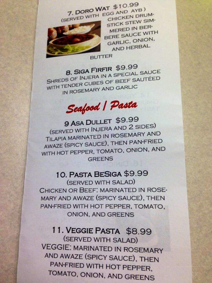 Elsa's Ethiopian - Overland Park, KS menu_pic