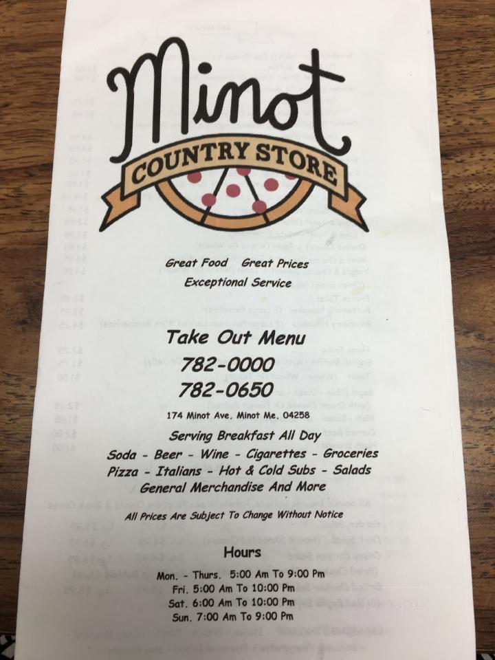 Minot Country Store - Minot, ME menu_pic