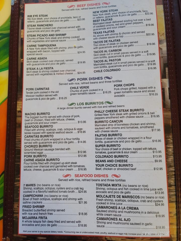 Los Corrales - Pinetop, AZ menu_pic