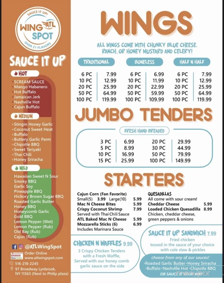 ATL Wing Spot - Lynbrook, NY menu_pic