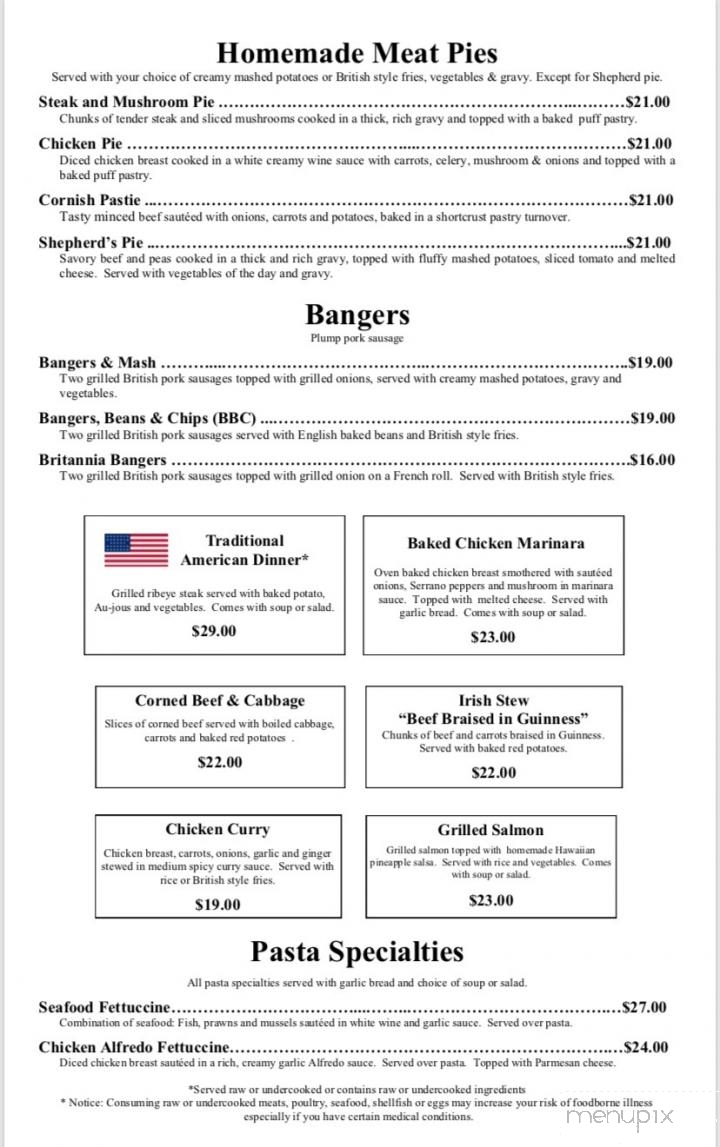 Britannia Arms - Capitola, CA menu_pic