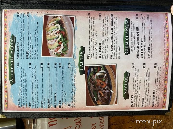 La Plaza - Russellville, AR menu_pic