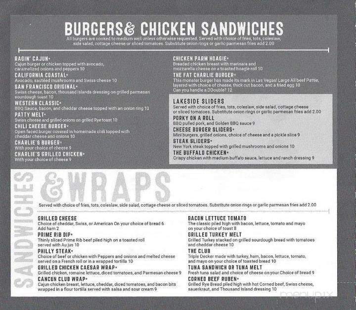 Charlie's Lakeside - Las Vegas, NV menu_pic