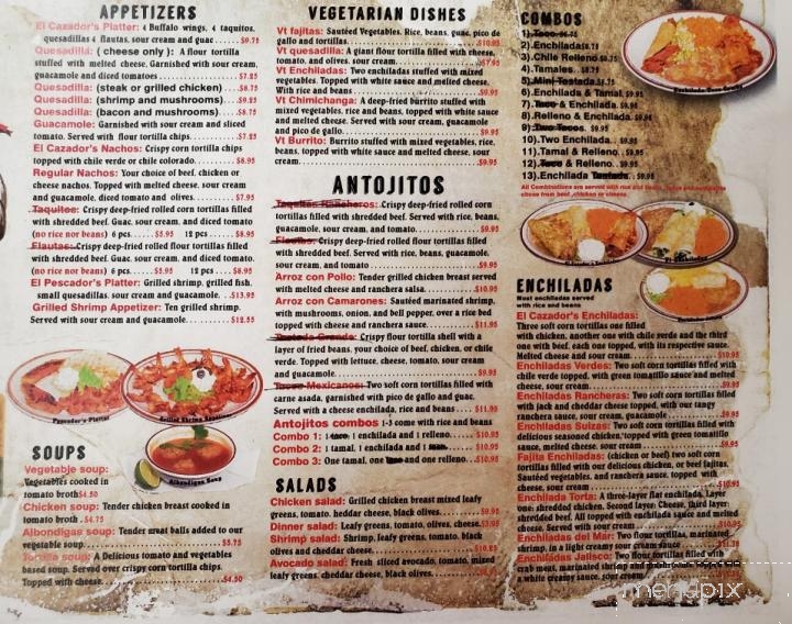 El Cazador - Gooding, ID menu_pic