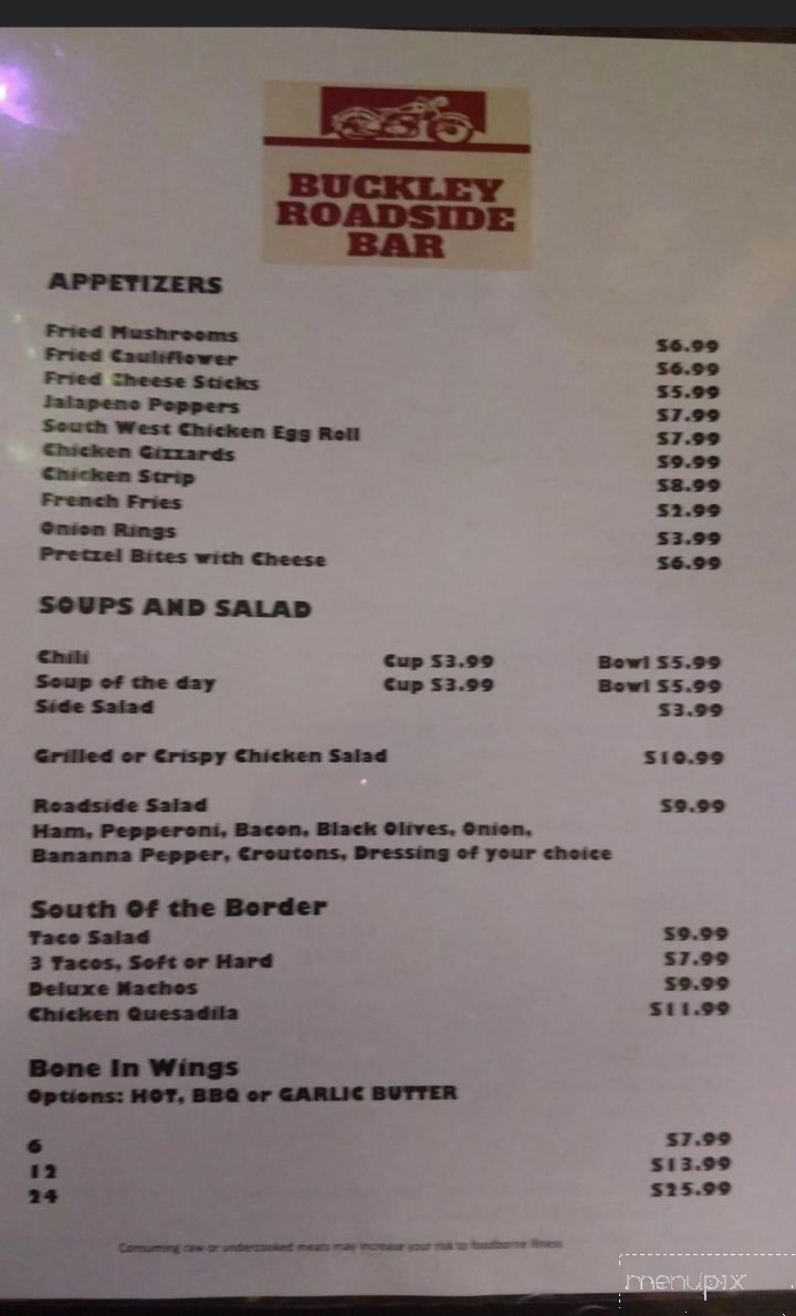 Buckley Bar & Grill - Buckley, MI menu_pic