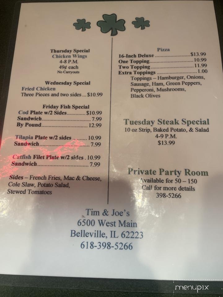 Tim & Joe's Tavern - Belleville, IL menu_pic