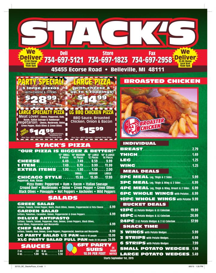 Stack's Liquor & Deli - Belleville, MI menu_pic