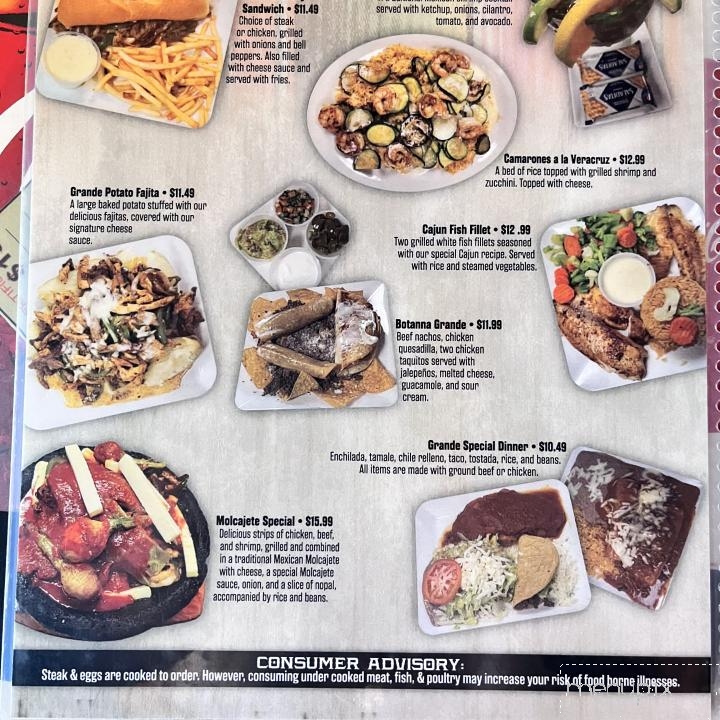 El Vallarta - Paris, TN menu_pic