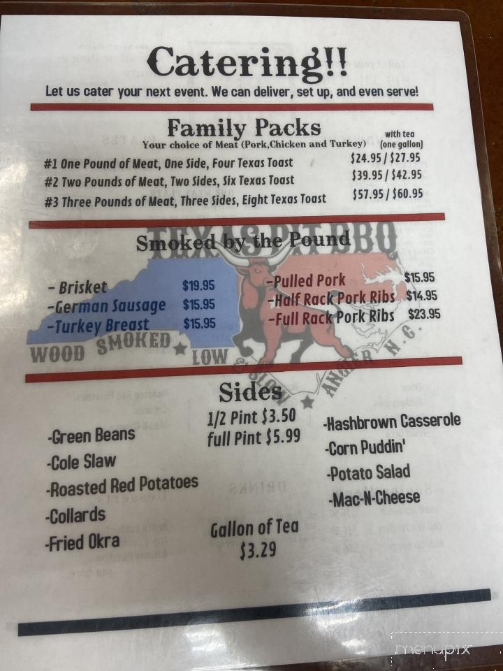 Texas Pit BBQ - Angier, NC menu_pic