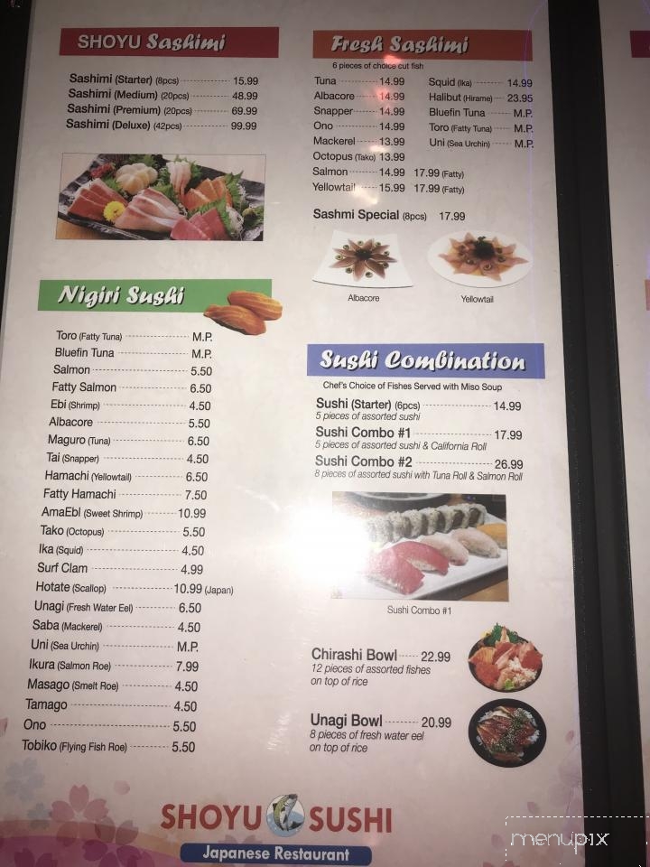 Shoyu Sushi - Bakersfield, CA menu_pic