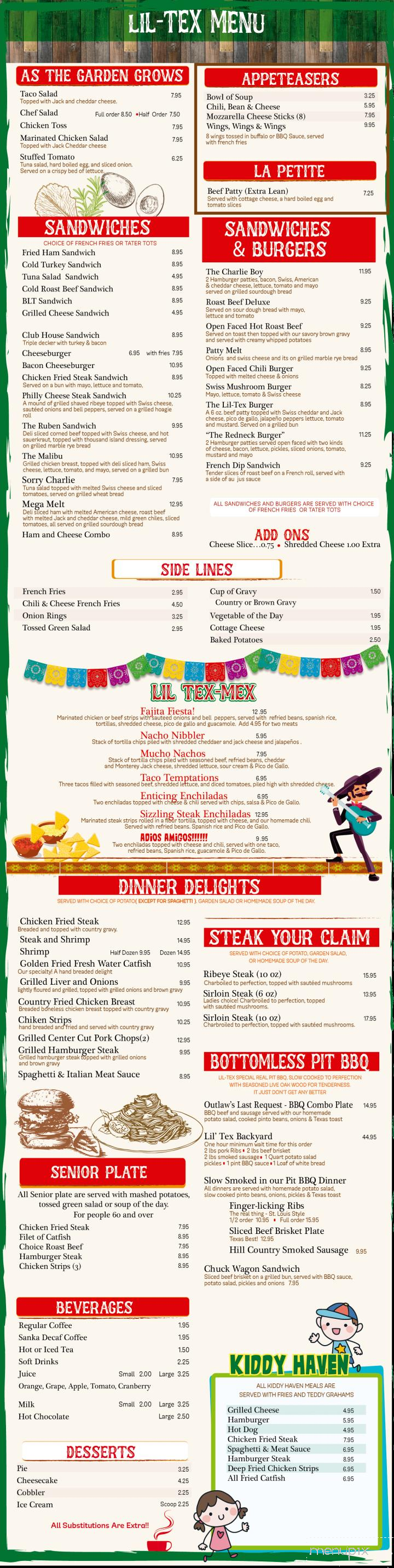 Lil-Tex Restaurant - Copperas Cove, TX menu_pic