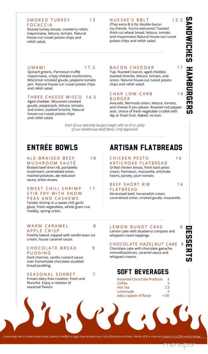 Char Grillhouse - Wausau, WI menu_pic