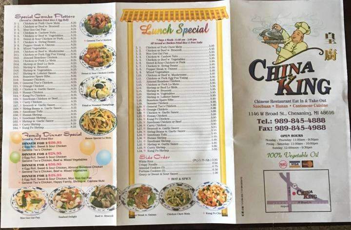 China King - Chesaning, MI menu_pic