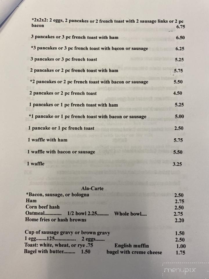 Our Lakeside Diner - Buckeye Lake, OH menu_pic