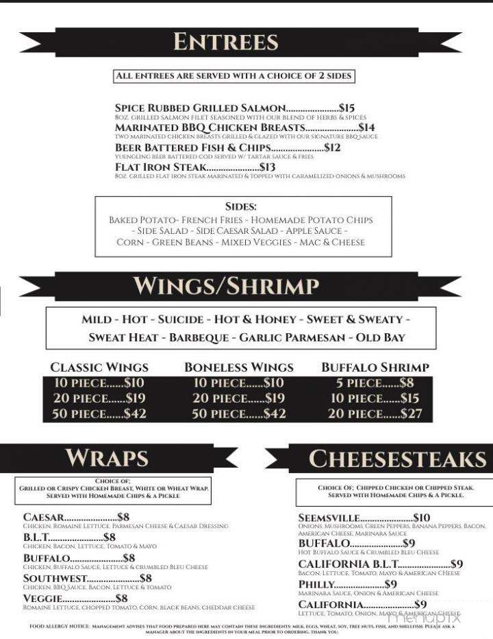 Seemsville Hotel - Northampton, PA menu_pic