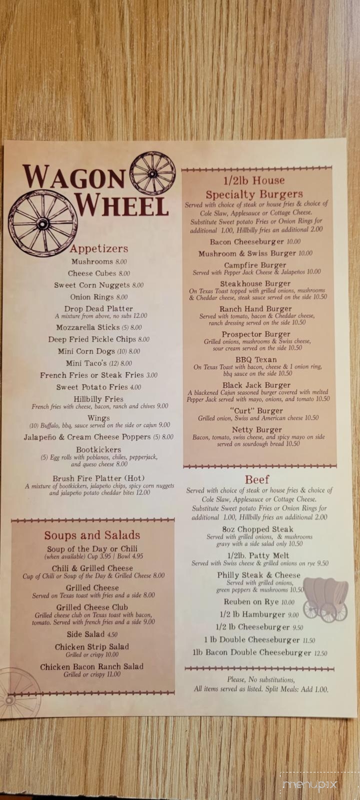 Wagon Wheel Bar & Grill - Mineral, IL menu_pic