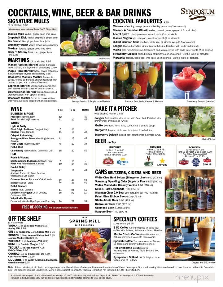 Symposium Cafe Restaurant Whitby - Whitby, ON menu_pic