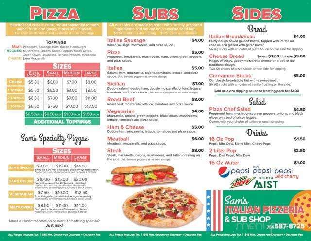 Sam's Italian Pizzeria - Maybee, MI