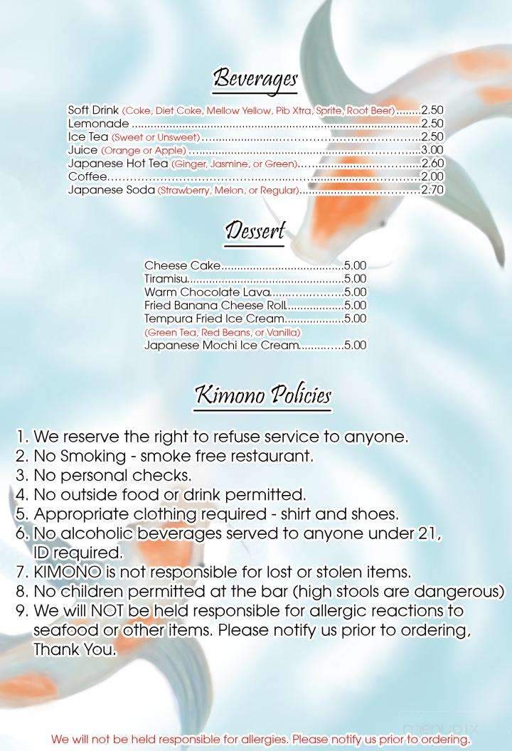Kimono Kin - Beckley, WV menu_pic