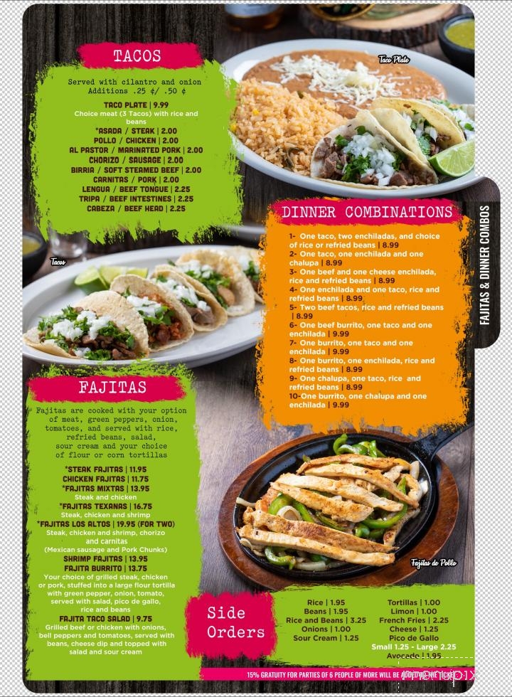 Taqueria Los Altos - Charlotte, NC menu_pic