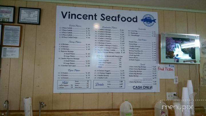 Vincent Seafood - Jacksonville, TX menu_pic