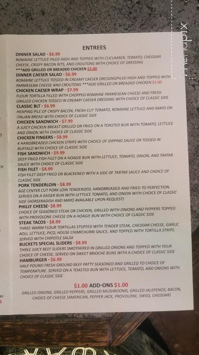 Buckets - Blue Springs, MO menu_pic