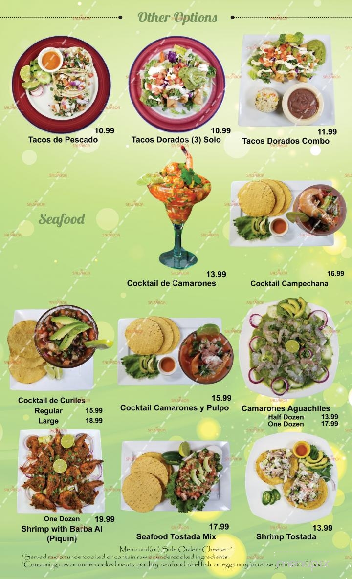 El Salsabor Restaurant Y Pupuseria - Los Angeles, CA menu_pic