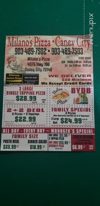 Milano's Pizza - Caney City, TX