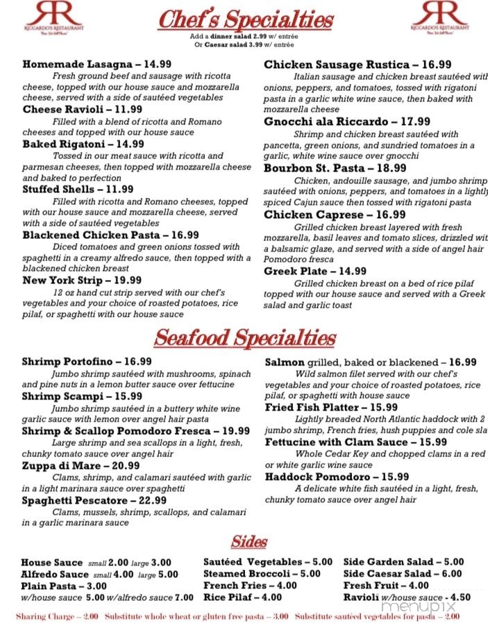 Riccardo's - Belleview, FL menu_pic