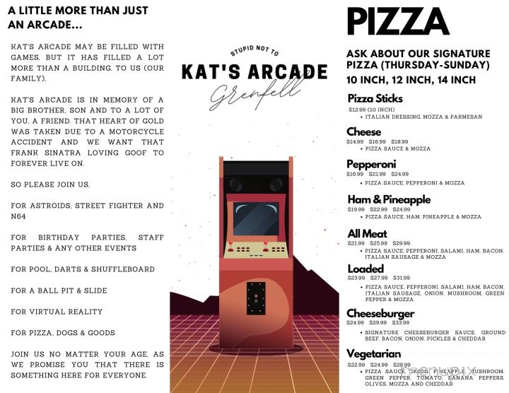 Kat’s Arcade - Grenfell, SK menu_pic