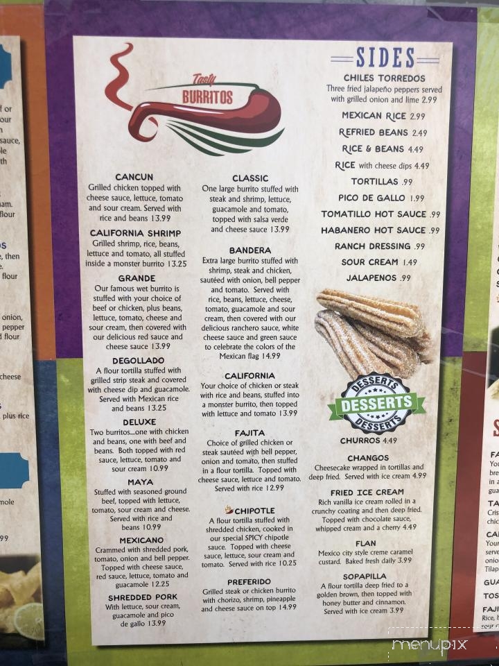 Cancun Mexican Restaurant & Cantina - Fenton, MI menu_pic