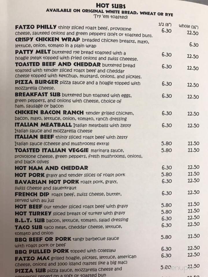 Fatzo's Of Manitowoc - Manitowoc, WI menu_pic