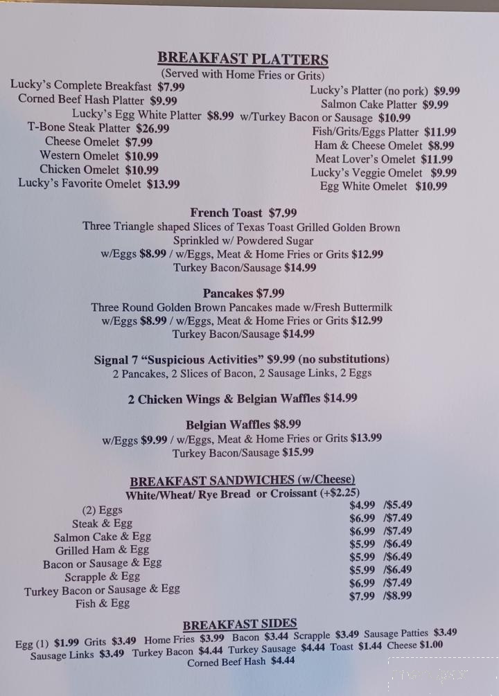 Lucky's Grille - Capitol Heights, MD menu_pic