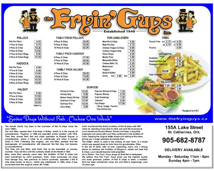 Fryin' Guys - Saint Catharines, ON menu_pic